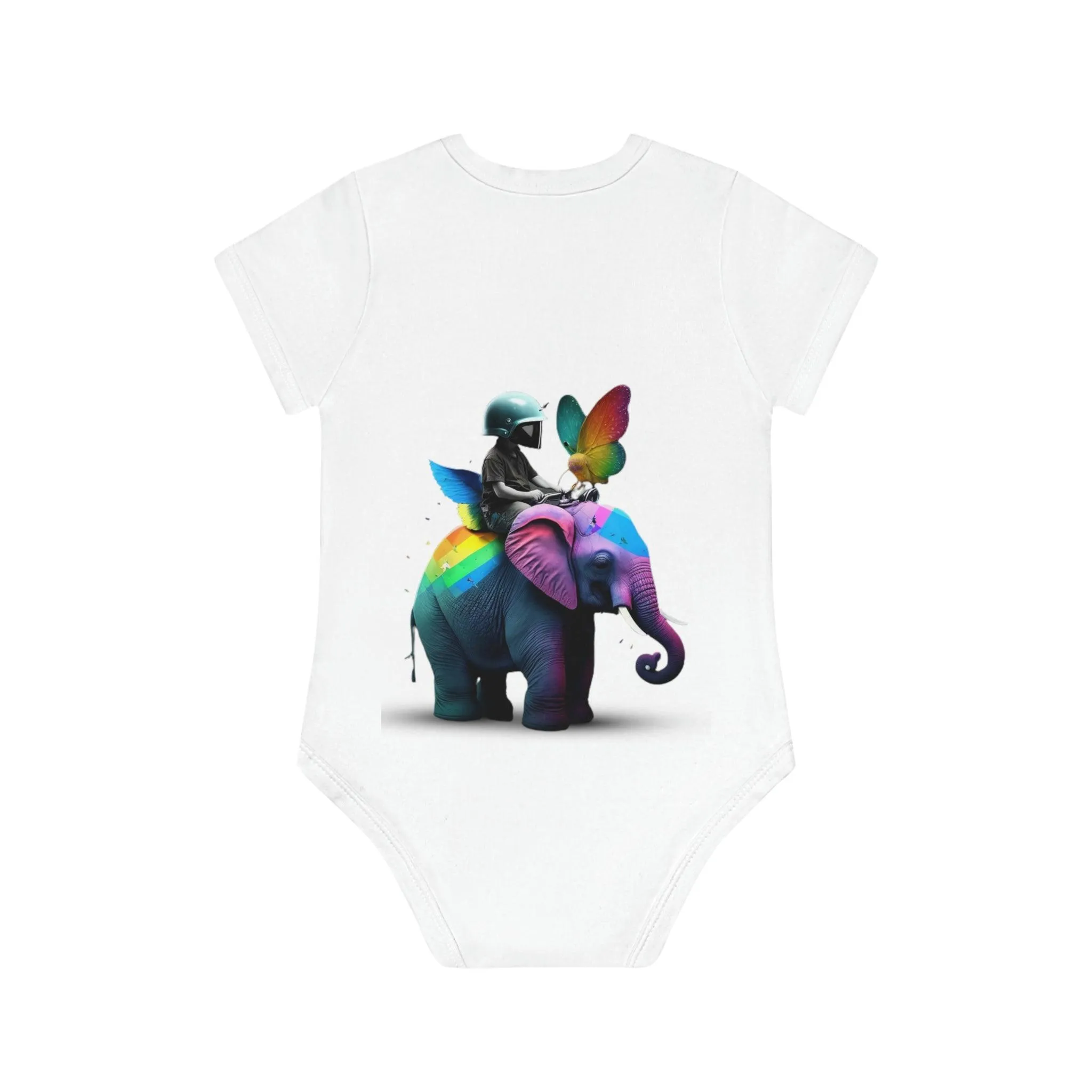 ,,ELEPHANT" Baby Organic Short Sleeve Bodysuit