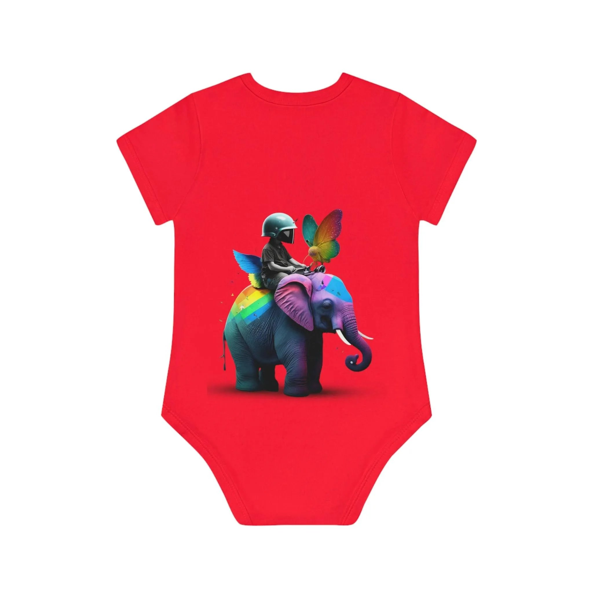 ,,ELEPHANT" Baby Organic Short Sleeve Bodysuit