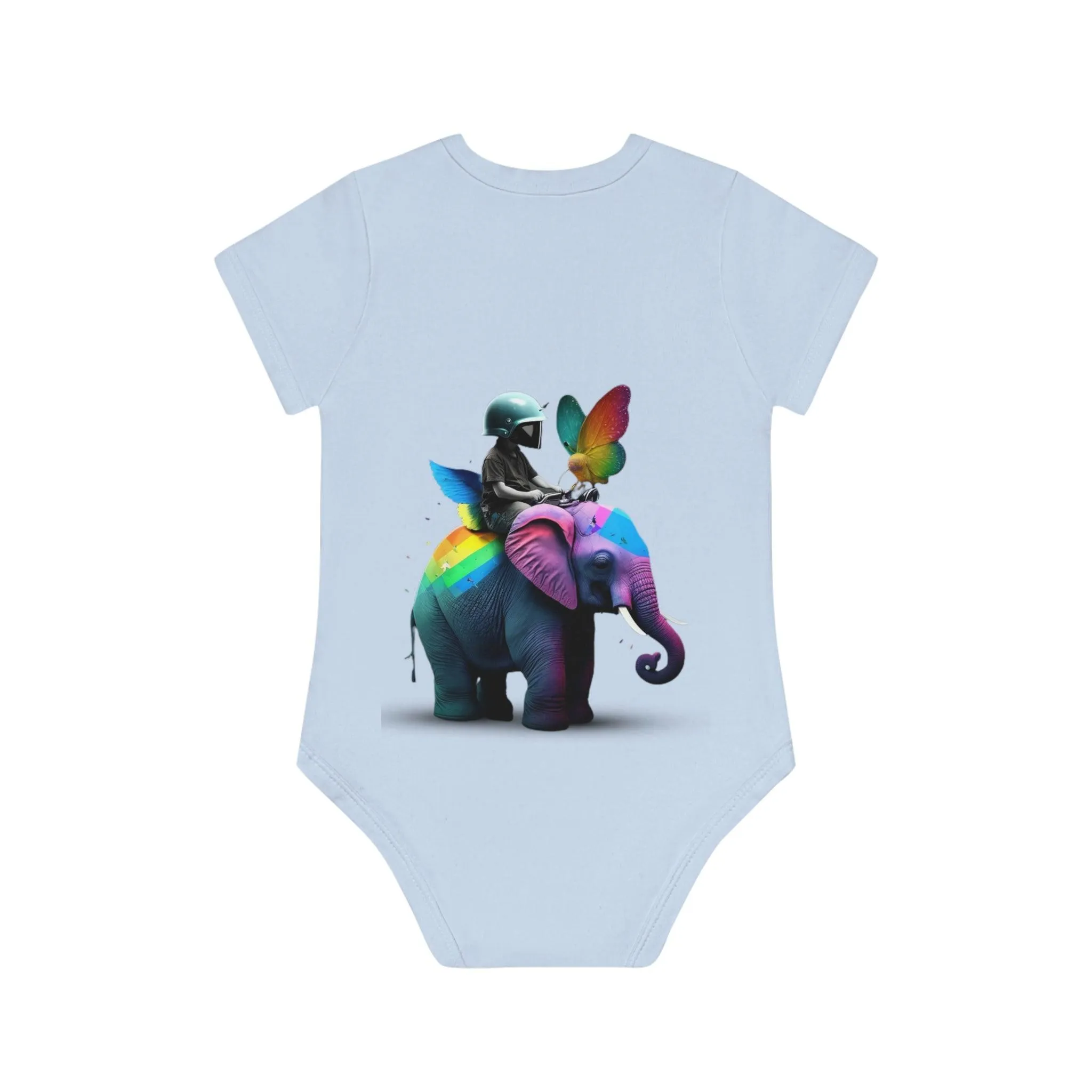 ,,ELEPHANT" Baby Organic Short Sleeve Bodysuit