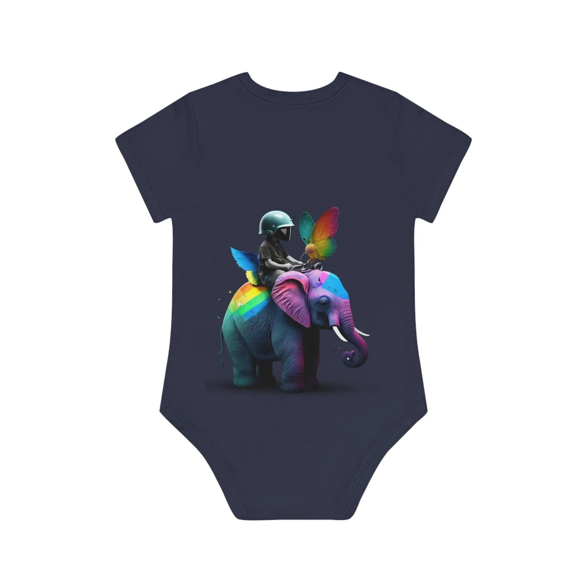 ,,ELEPHANT" Baby Organic Short Sleeve Bodysuit