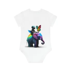 ,,ELEPHANT" Baby Organic Short Sleeve Bodysuit