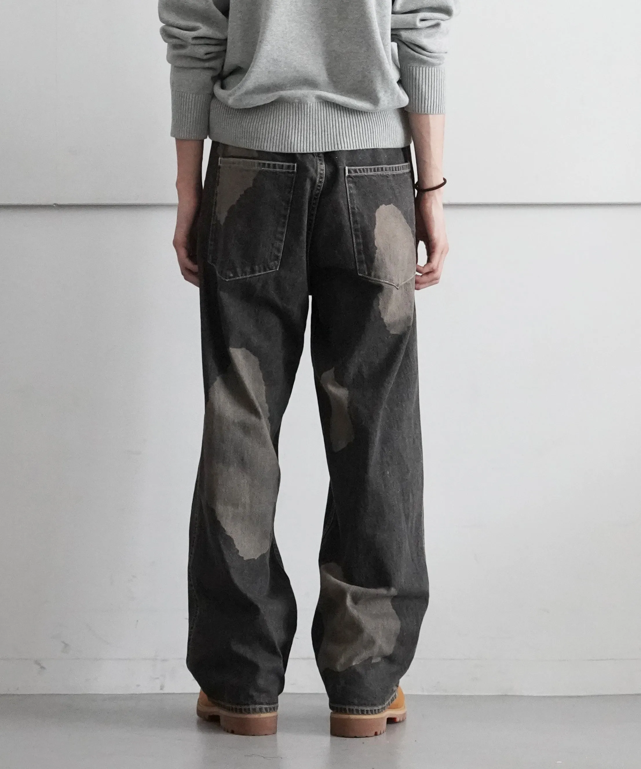 ENCOMING SPOTTED DENIM TROUSER "BLACK"