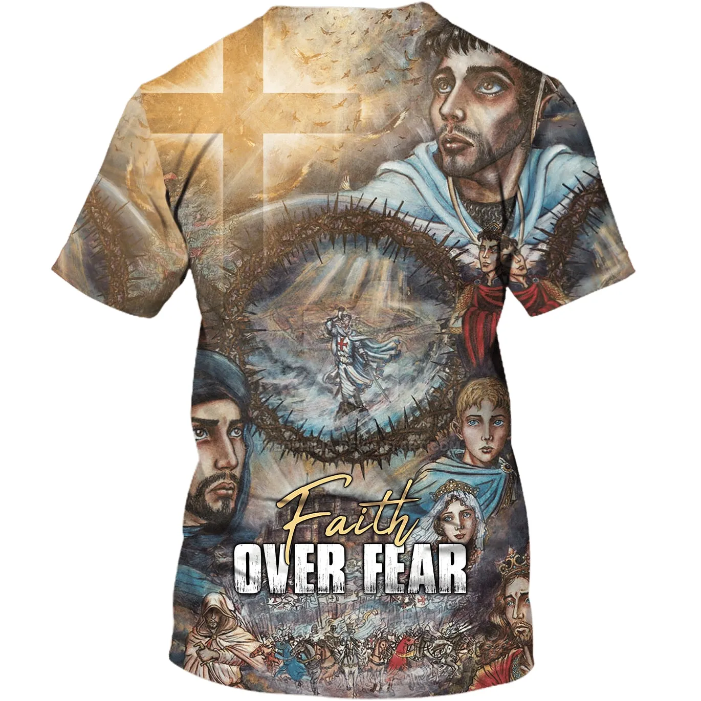 Faith Over Fear For Jesus Lovers Believe In God 3d Shirts - Christian T Shirts For Men And Women