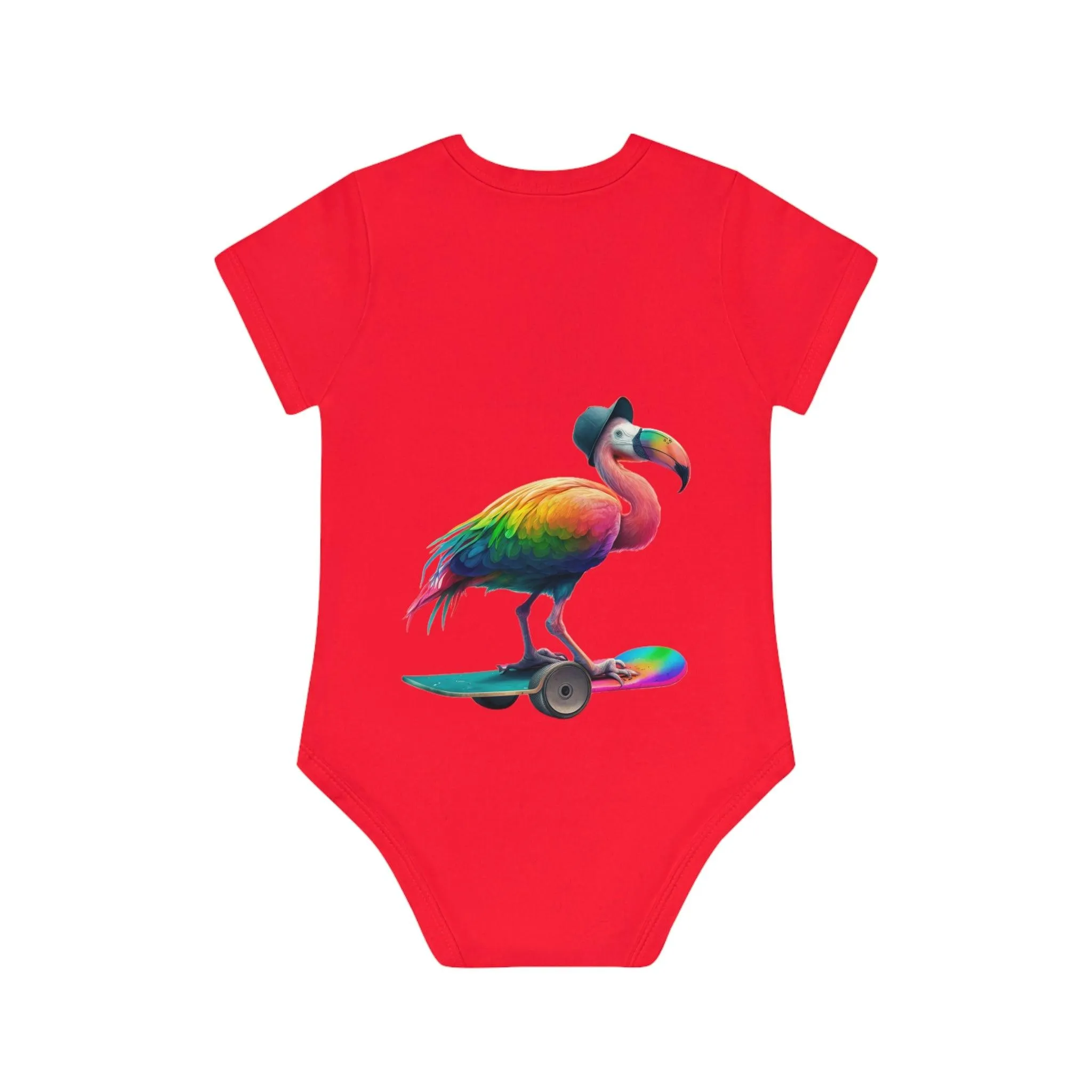 ,,FLAMINGO" Baby Organic Short Sleeve Bodysuit