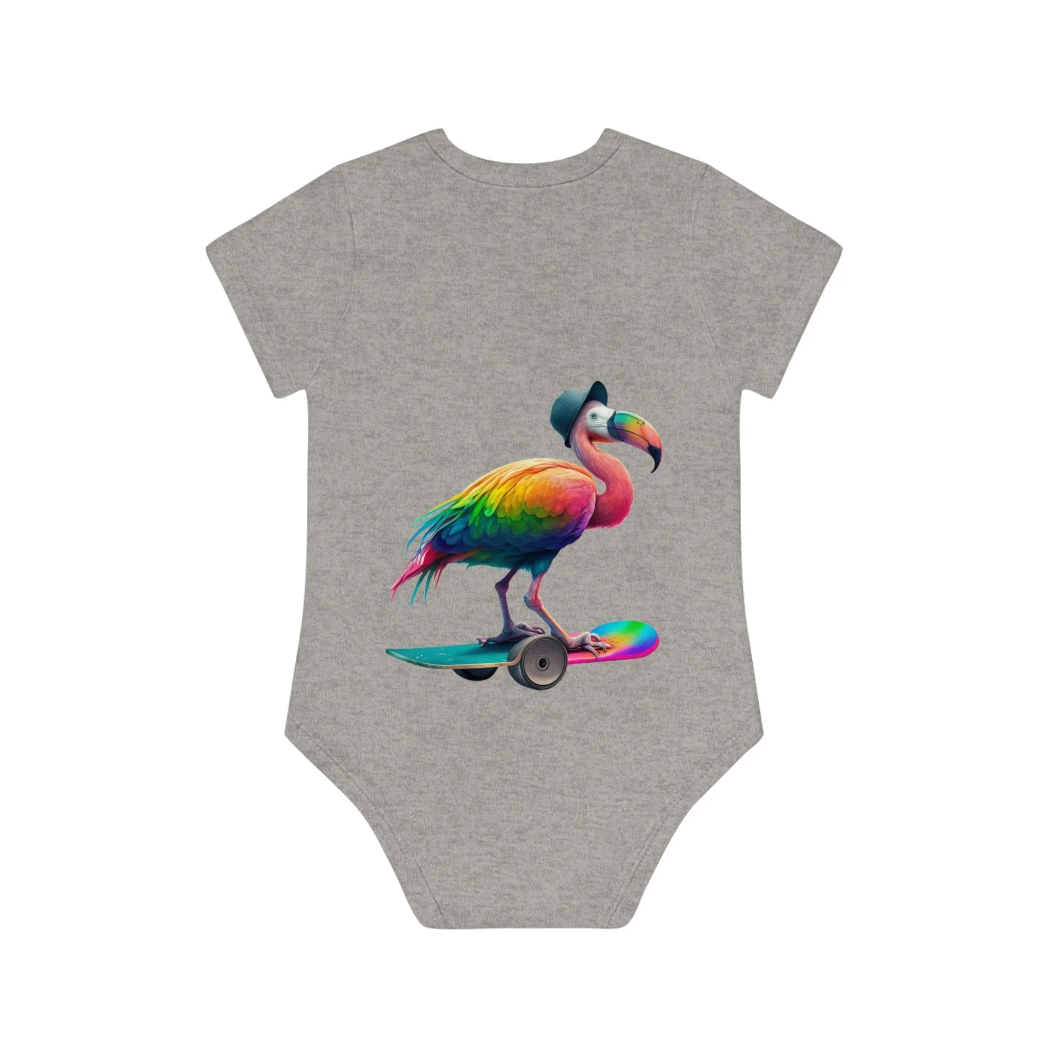 ,,FLAMINGO" Baby Organic Short Sleeve Bodysuit