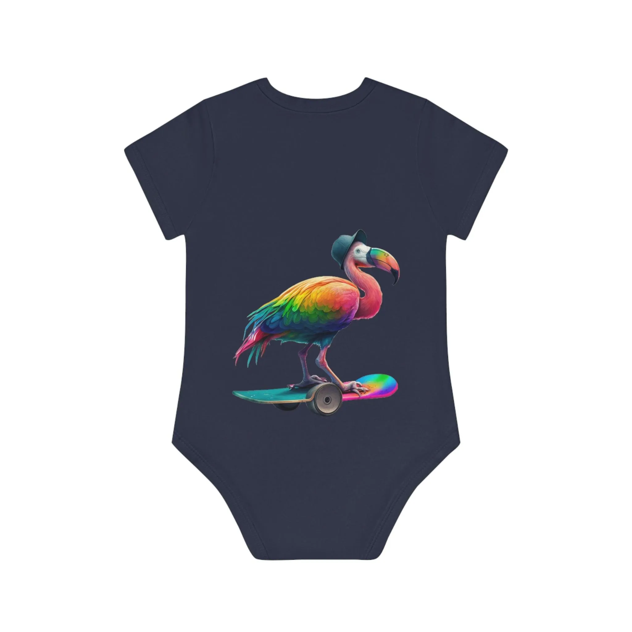 ,,FLAMINGO" Baby Organic Short Sleeve Bodysuit