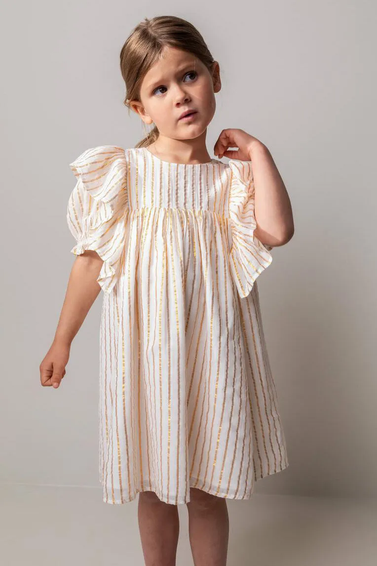 Girls Dress MarMar Copenhagen Dailyn Gold Stripes