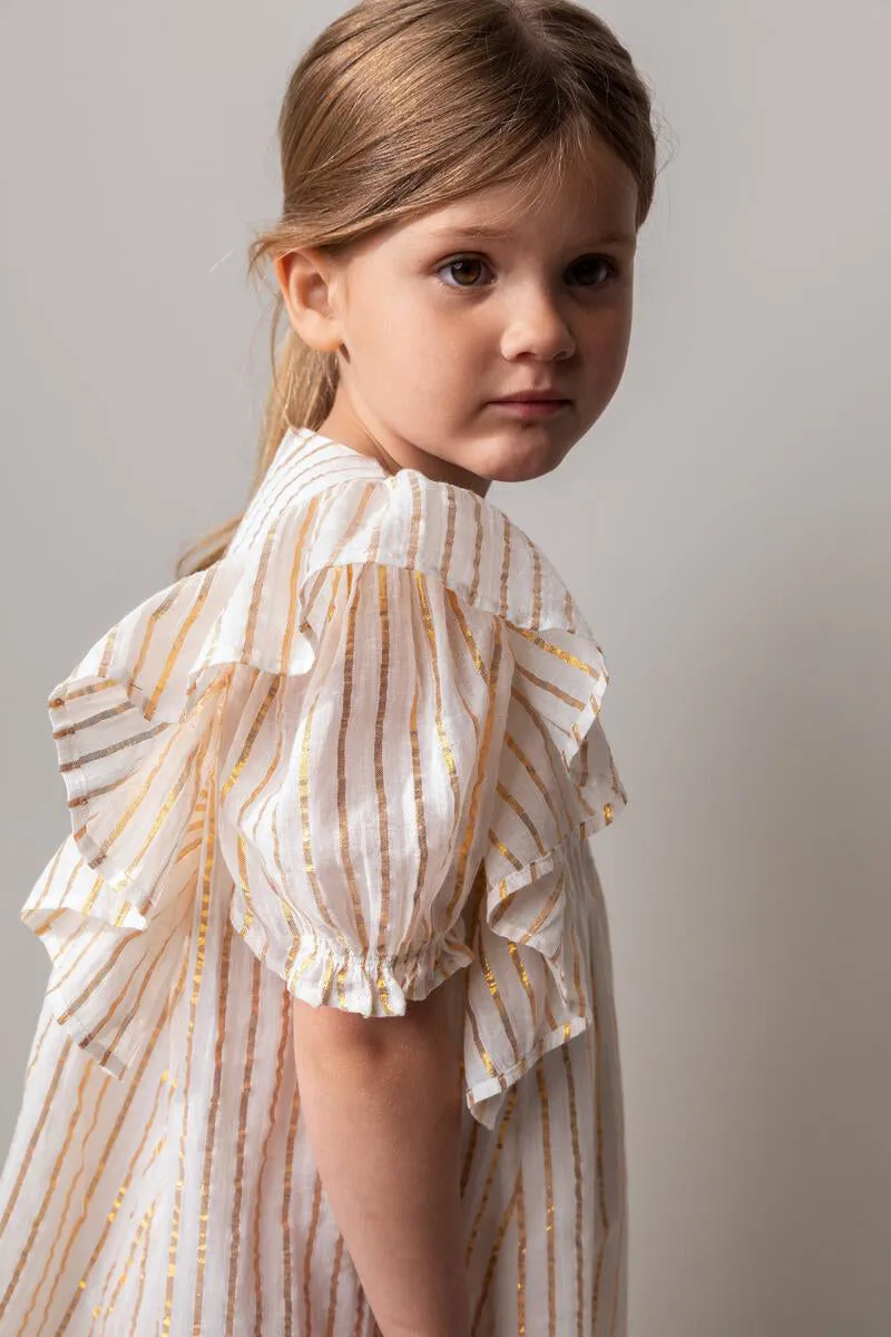 Girls Dress MarMar Copenhagen Dailyn Gold Stripes