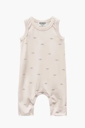 Go Gently Nation Printed Jersey Long Romper - Pink Tint (Size 6/12M left)