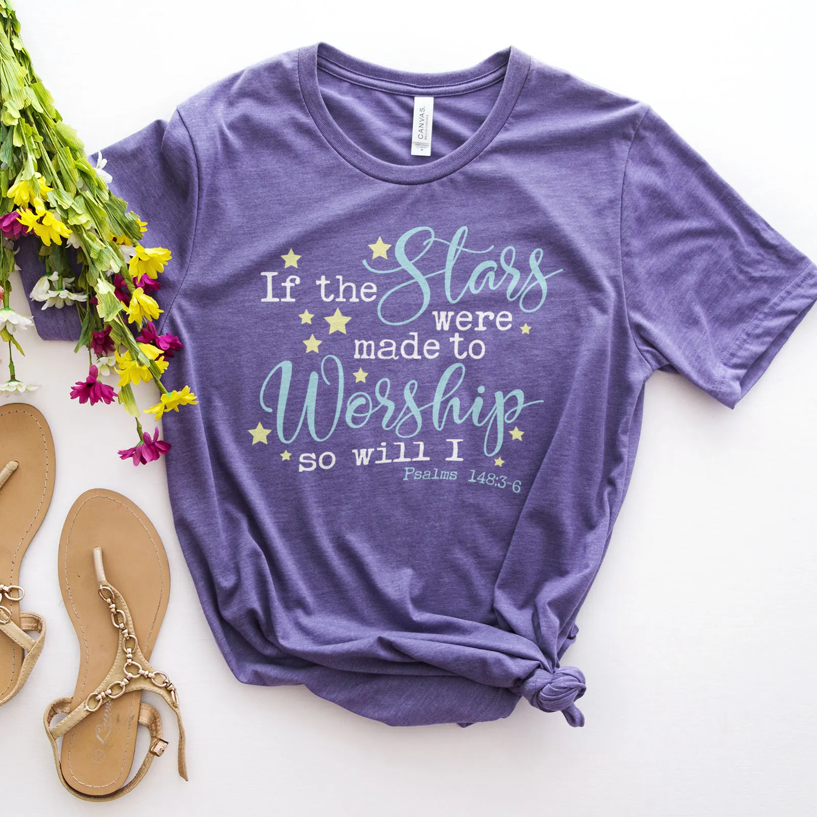 If The Stars Were Made To Worship Tee Shirts For Women - Christian Shirts for Women - Religious Tee Shirts