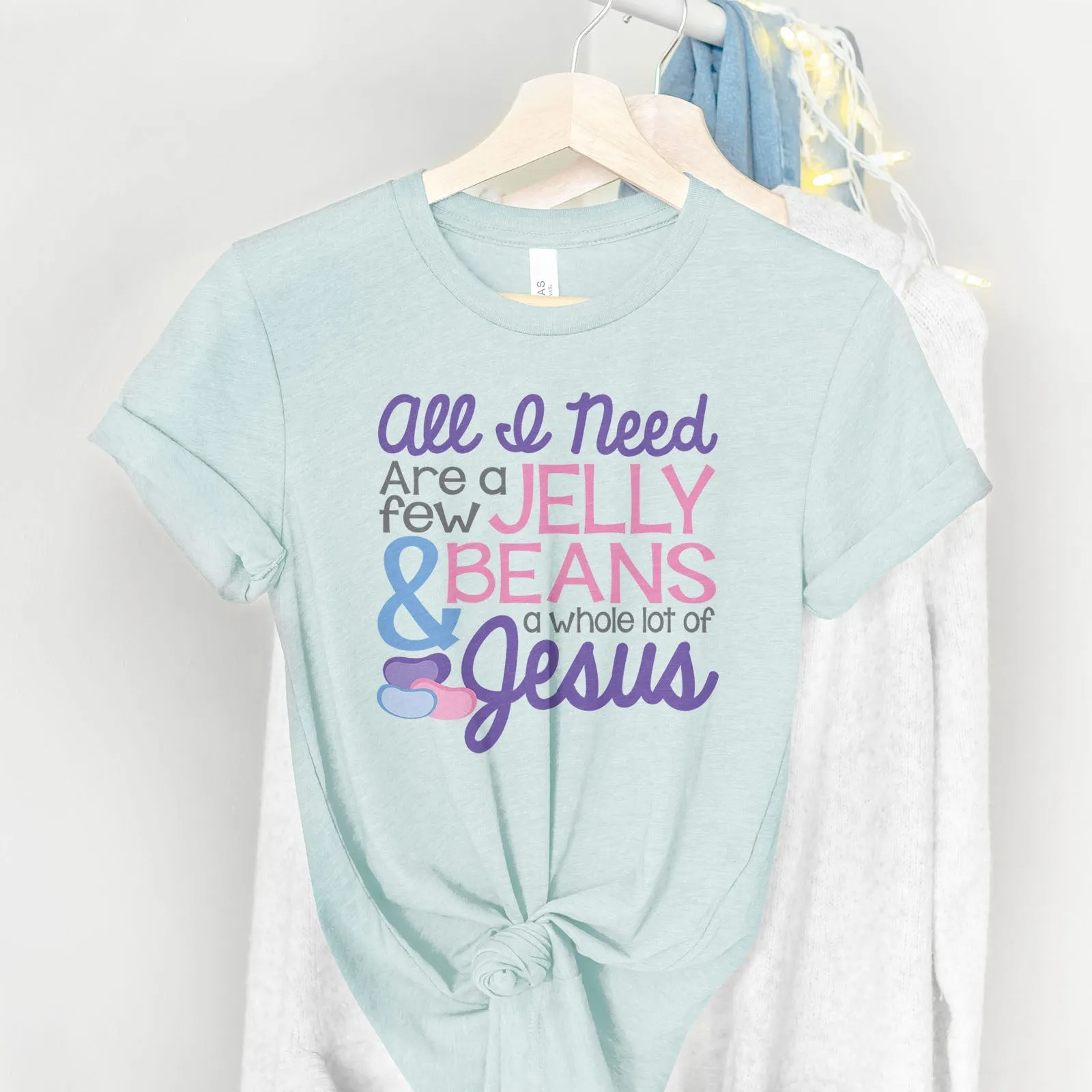 Jelly Beans & Jesus Tee Shirts For Women - Christian Easter T Shirts