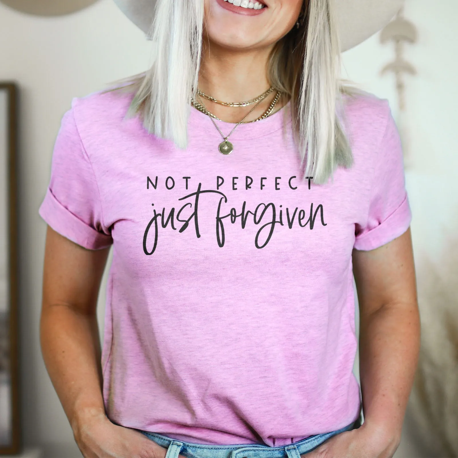 Just Forgiven Tee Shirts For Women - Christian Shirts for Women - Religious Tee Shirts