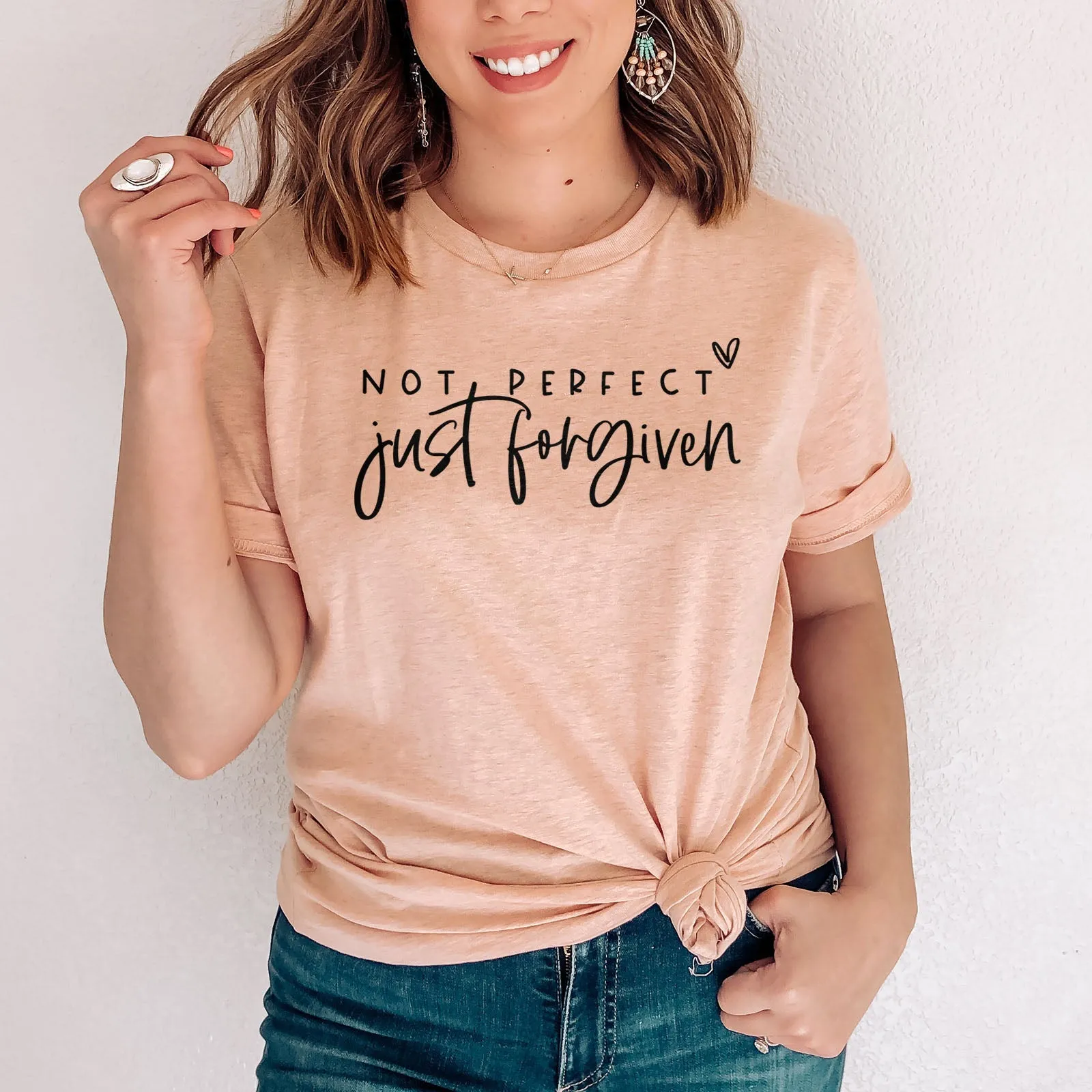 Just Forgiven Tee Shirts For Women - Christian Shirts for Women - Religious Tee Shirts