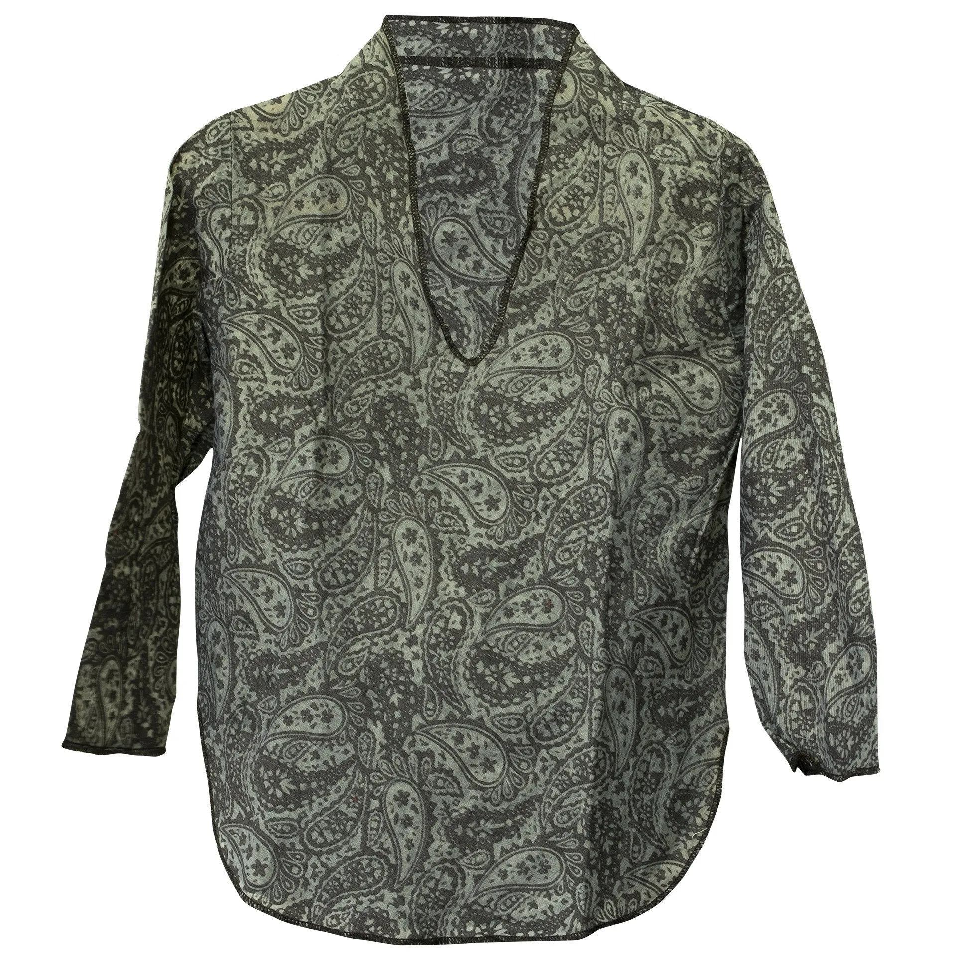 Kids Boy Girl Unisex Cotton Shirt Top V Neck 3/4 sleeve S Paisley