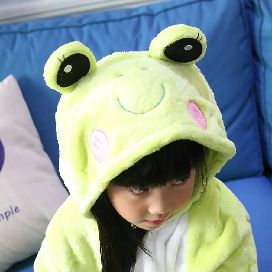 Kids Onesies Hoodie Frog Animal Pajamas Kigurumi Costume