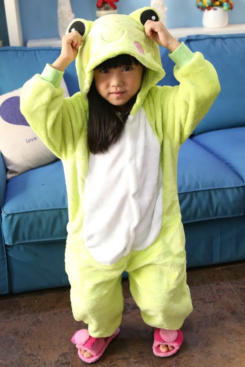 Kids Onesies Hoodie Frog Animal Pajamas Kigurumi Costume