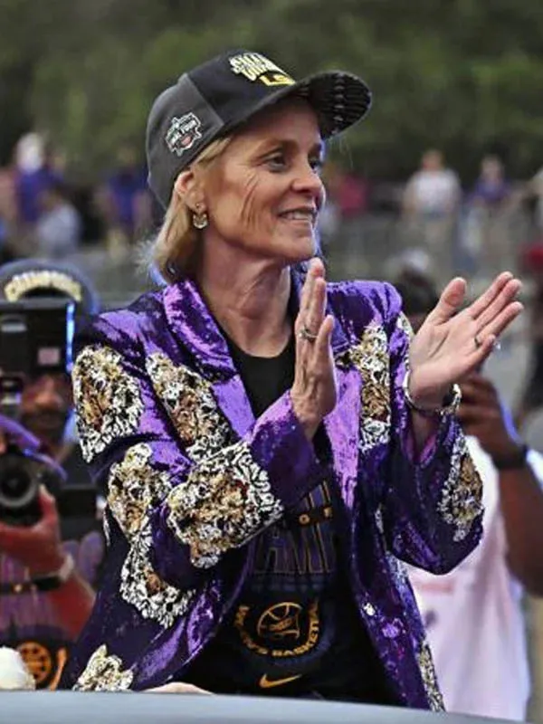 Kim Mulkey Purple Sequin Blazer