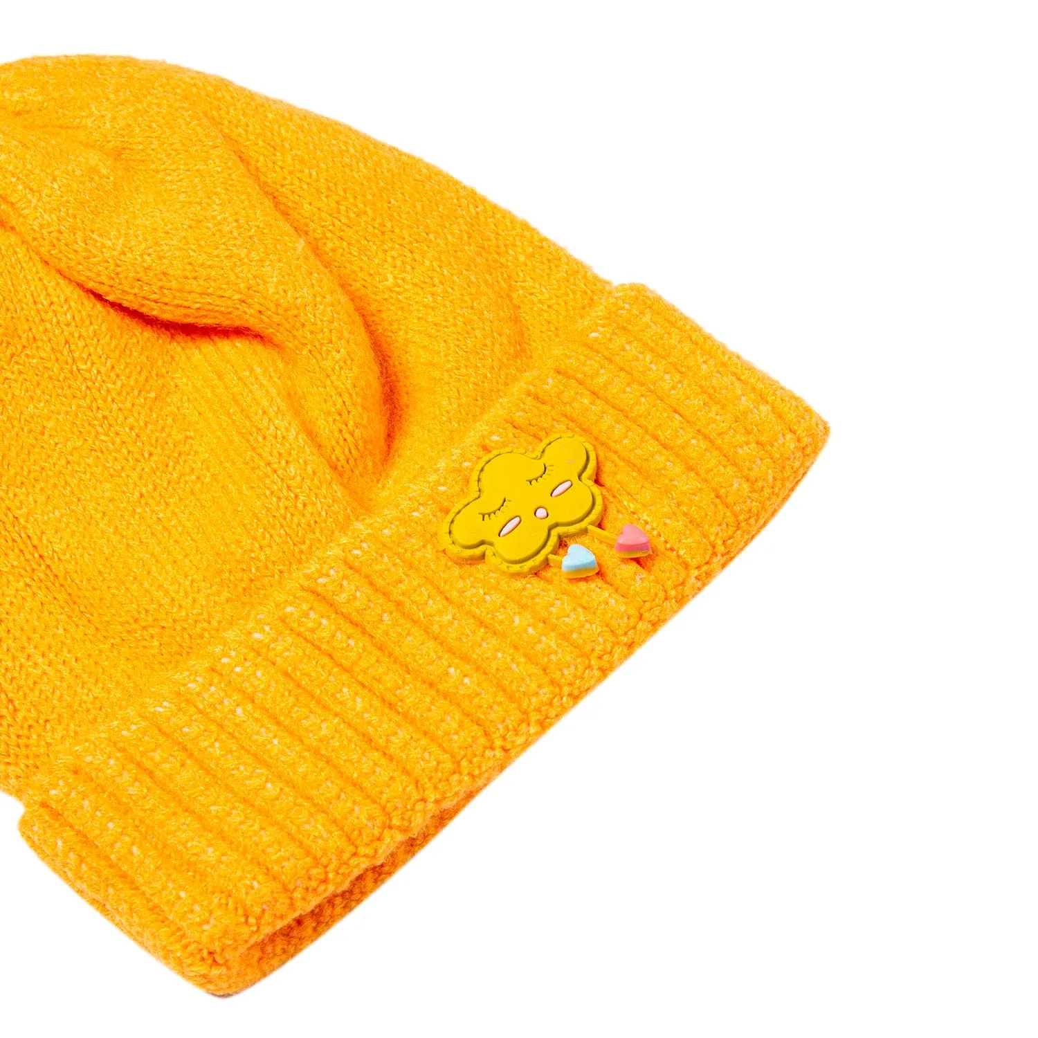 Knit Woollen Cap Winter Beanie Cloud Orange