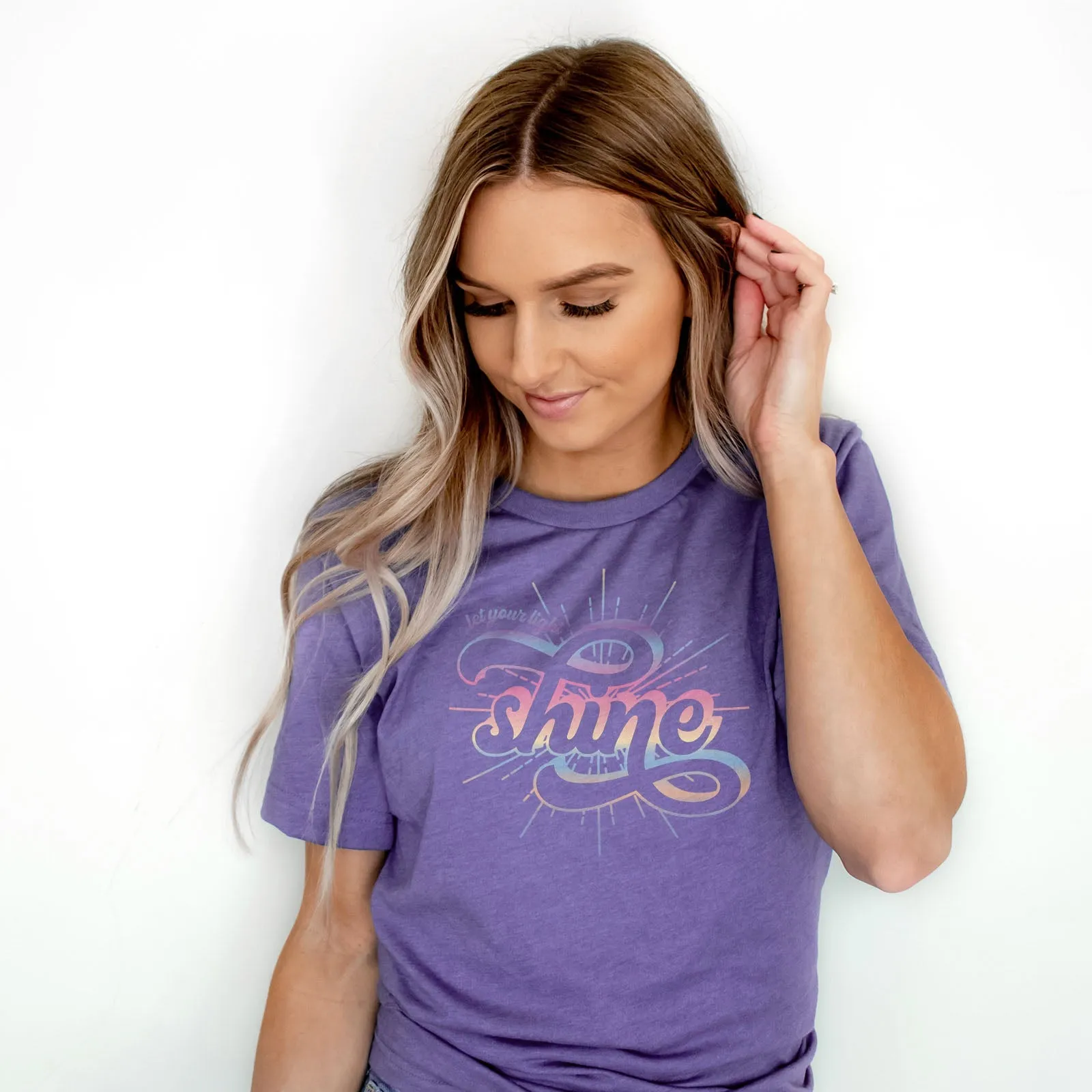 Let your light shine Groovy Tee Shirts For Women - Christian Shirts for Women - Religious Tee Shirts