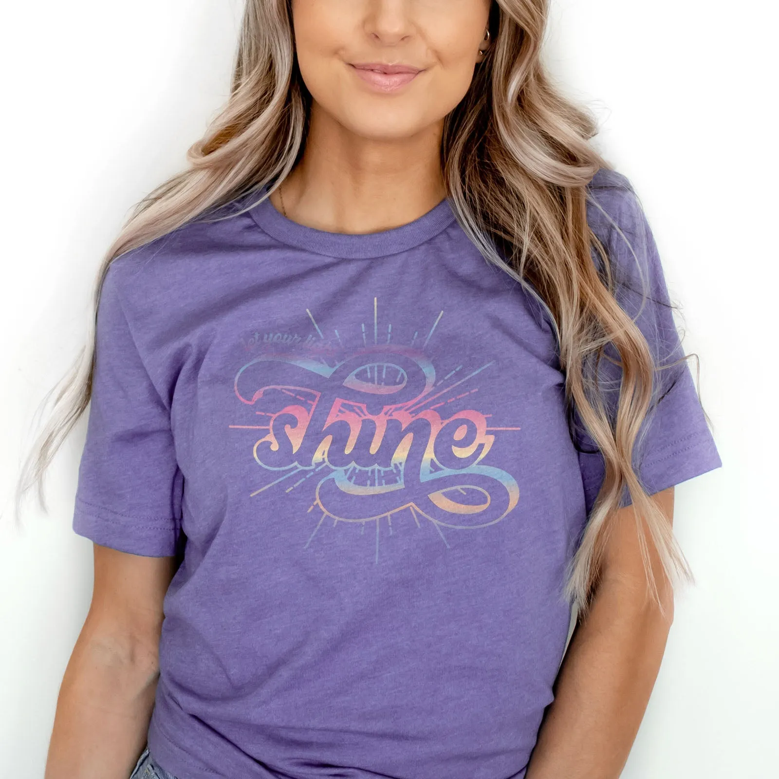 Let your light shine Groovy Tee Shirts For Women - Christian Shirts for Women - Religious Tee Shirts