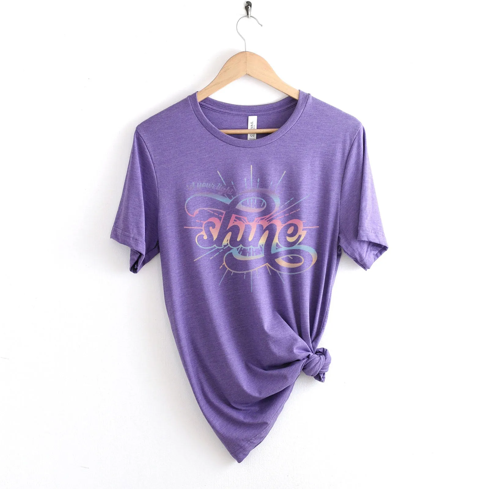 Let your light shine Groovy Tee Shirts For Women - Christian Shirts for Women - Religious Tee Shirts