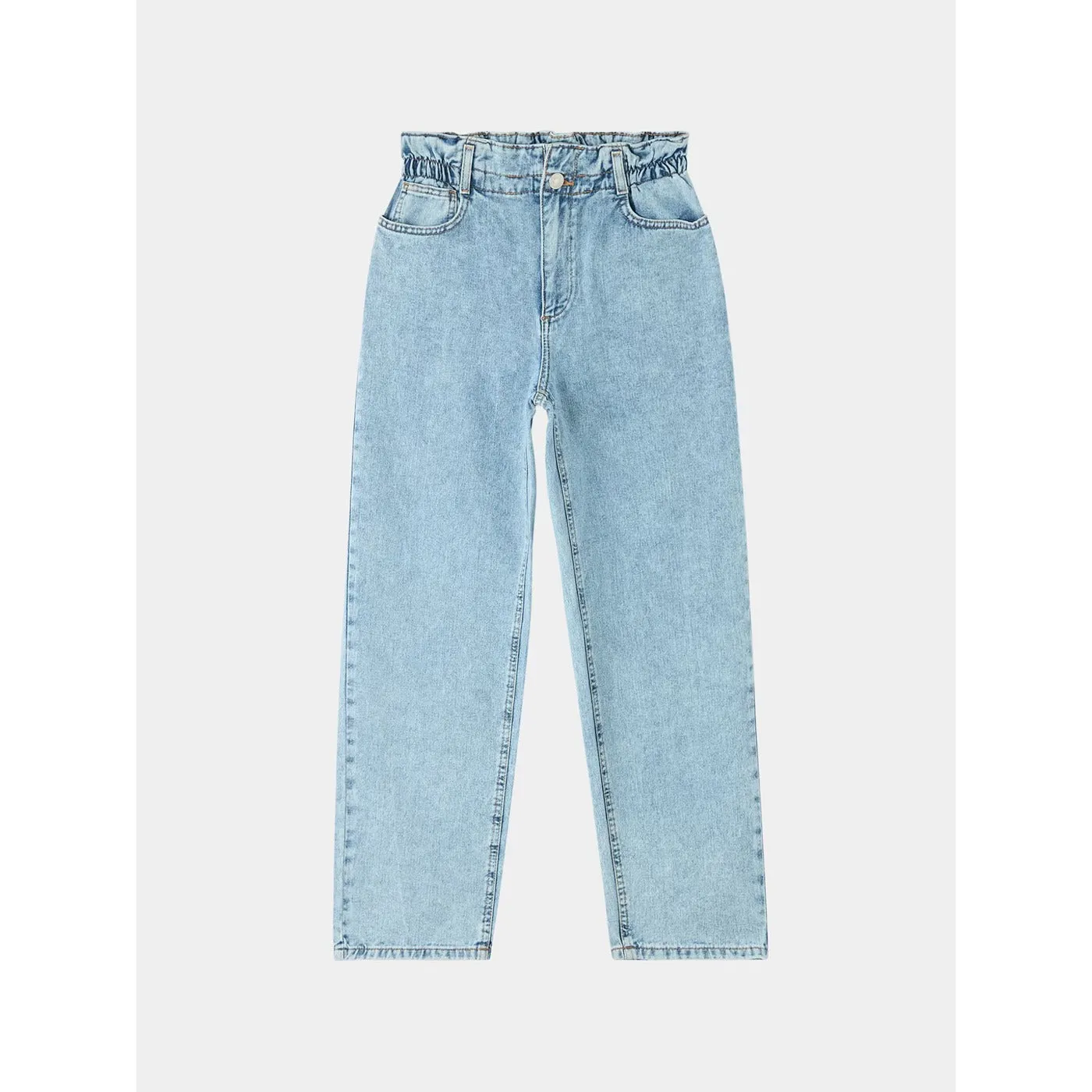 Light Blue Paper Bag Mom Jeans