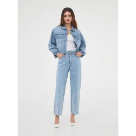 Light Blue Paper Bag Mom Jeans