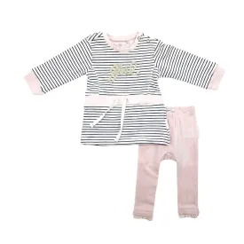 Long Sleeve Stripe Lyn Dress, Pink   Ankle Legging Set