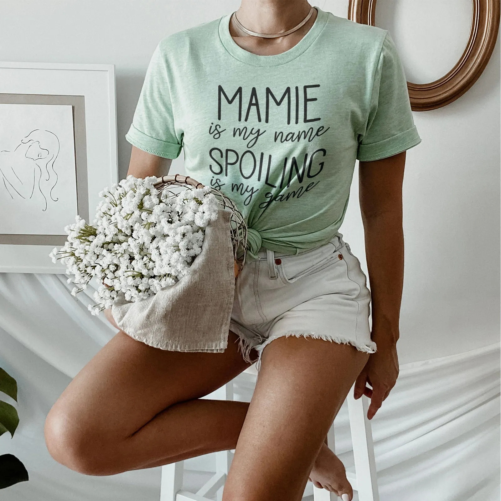 Mamie Is My Name Spoiling Is My Game Shirts For Women - Christian Shirts for Women - Religious Tee Shirts