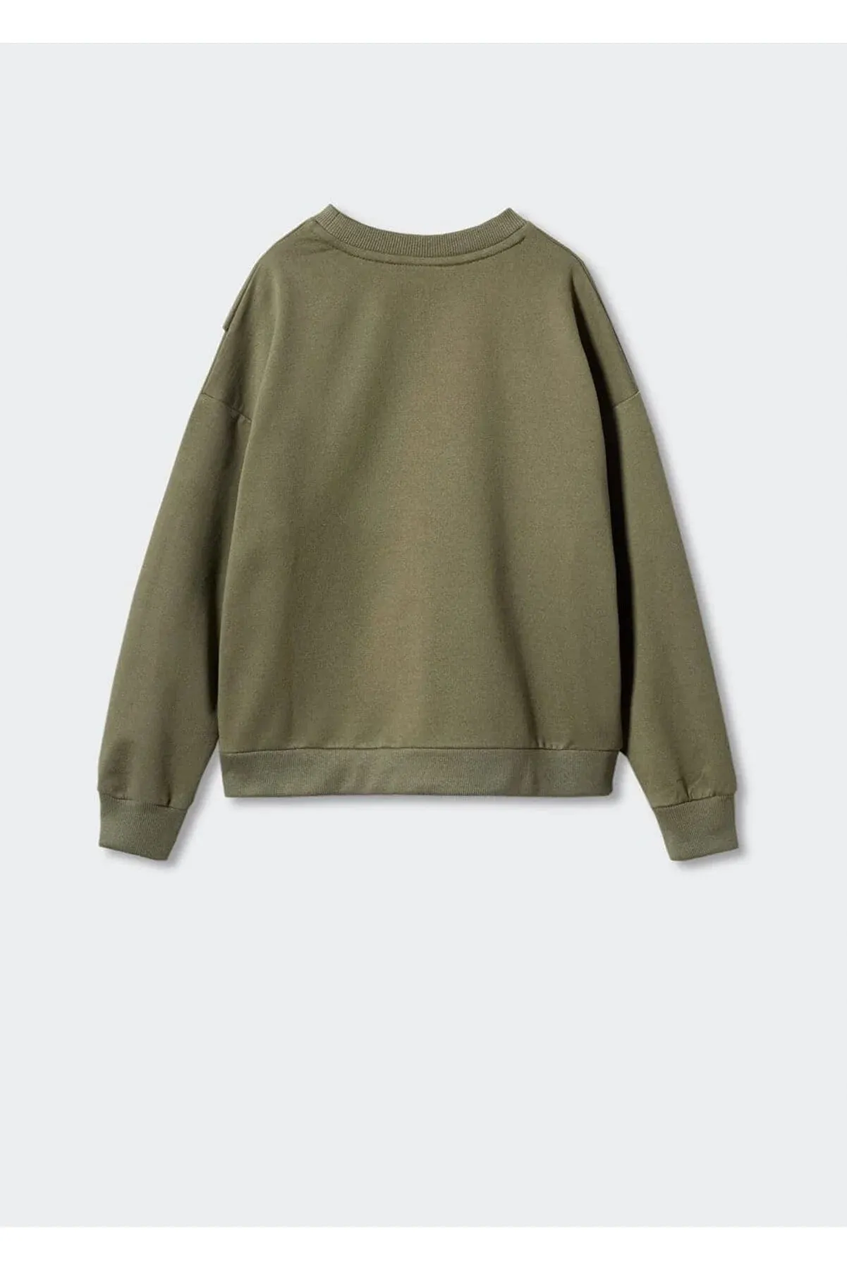 Mango Kids Girl's Khaki Ruffle Cotton Sweatshirt