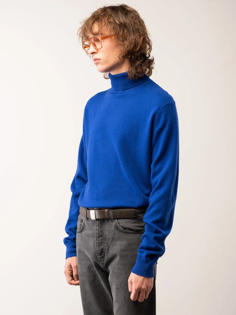 Men Turtleneck Sweater_Royal Blue