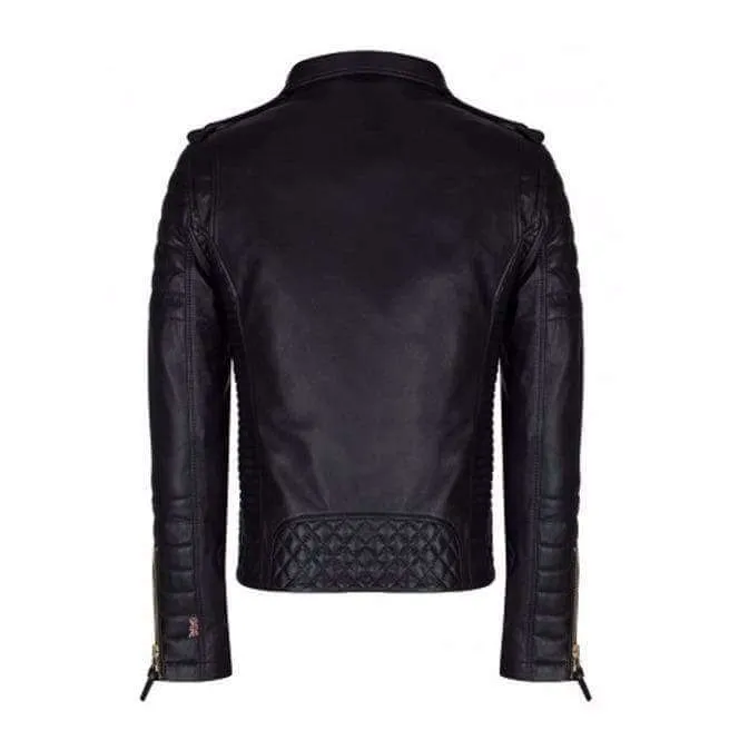 Men's Genuine Real Lambskin Black Leather Biker Jacket, New Motorcycle Jacket