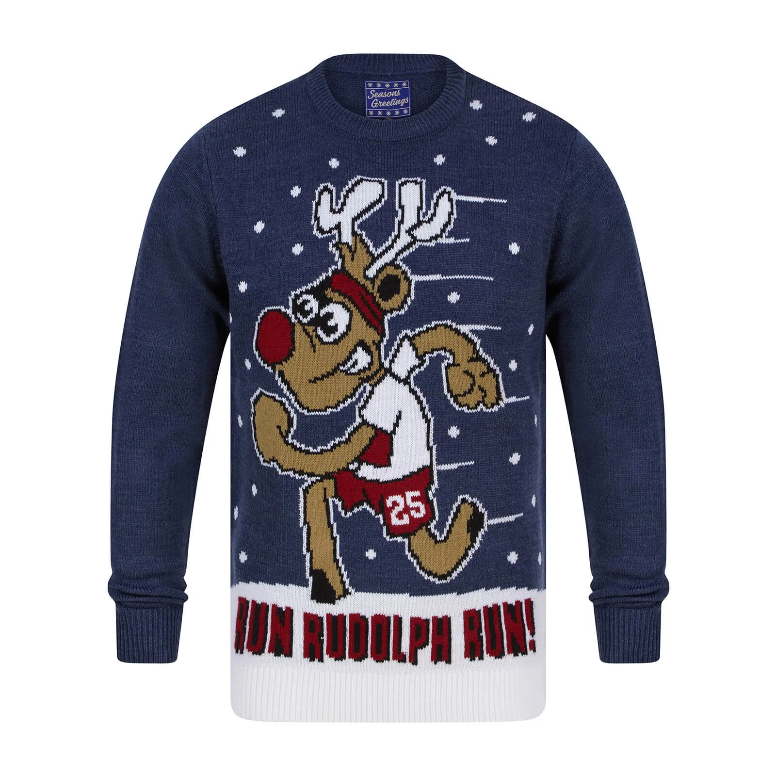 Mens Running Reindeer Run Rudolph Run Christmas Jumper