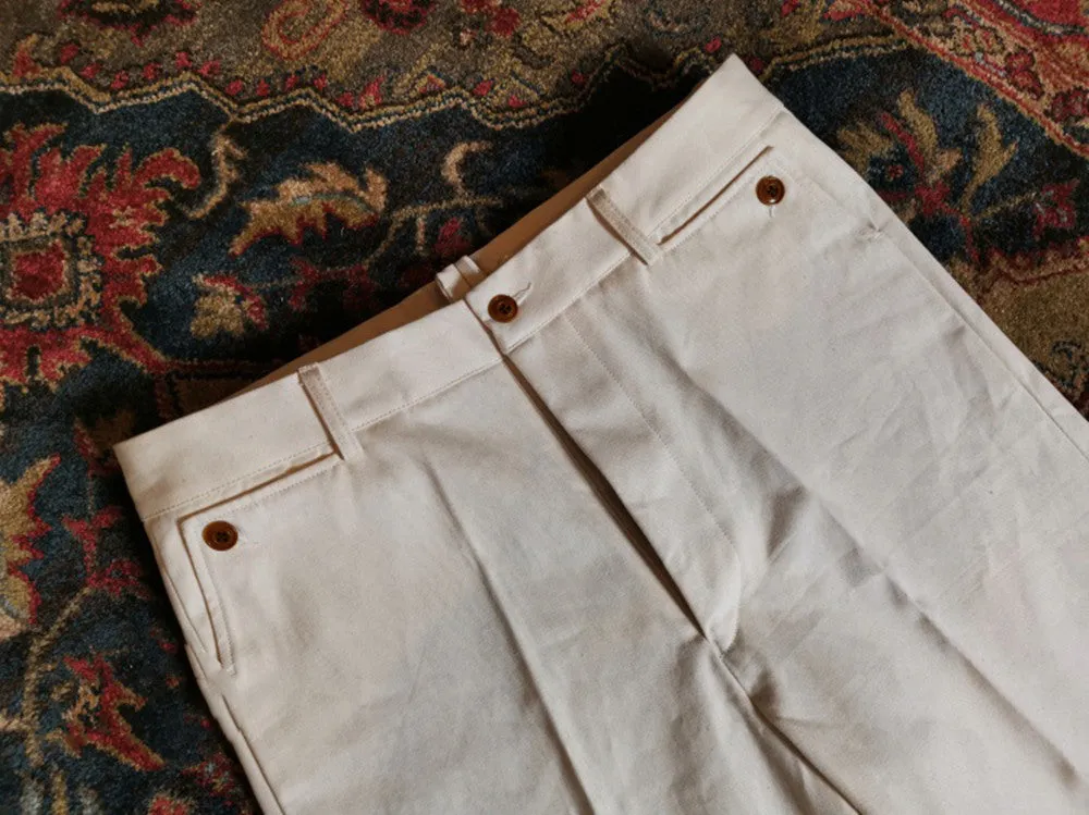 Men's Selvedge Wide Leg High Waist Chino Pants