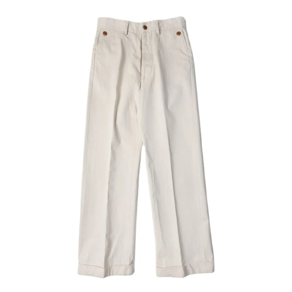 Men's Selvedge Wide Leg High Waist Chino Pants