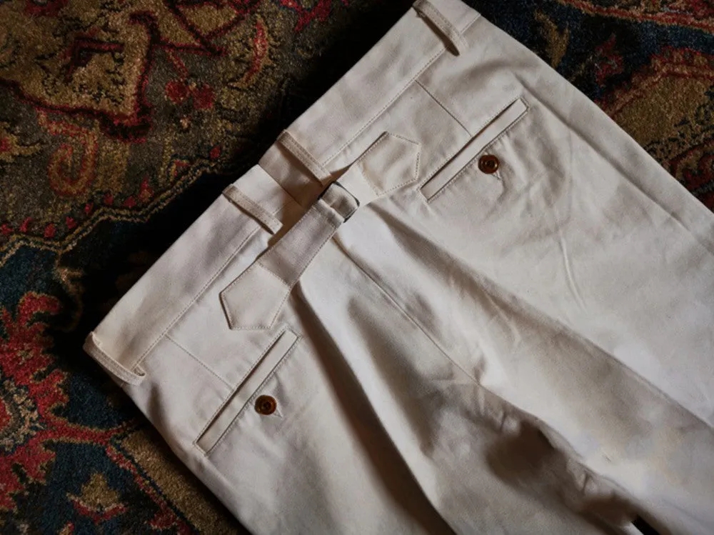 Men's Selvedge Wide Leg High Waist Chino Pants