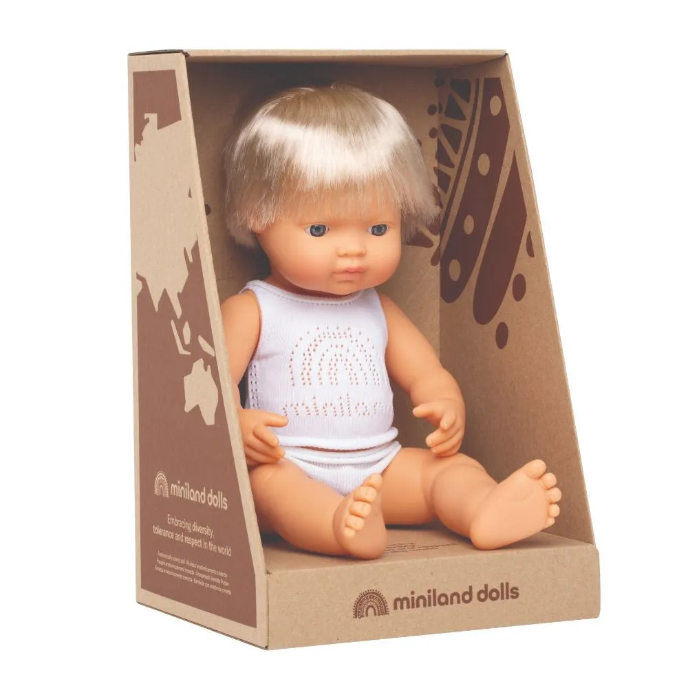 Miniland - Baby Doll - Caucasian Boy 38cm