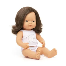 Miniland - Baby Doll - Caucasian Brunette Girl 38cm