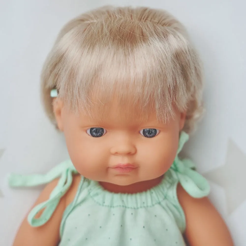 Miniland - Baby Doll - Caucasian Girl with Hearing Aid 38cm