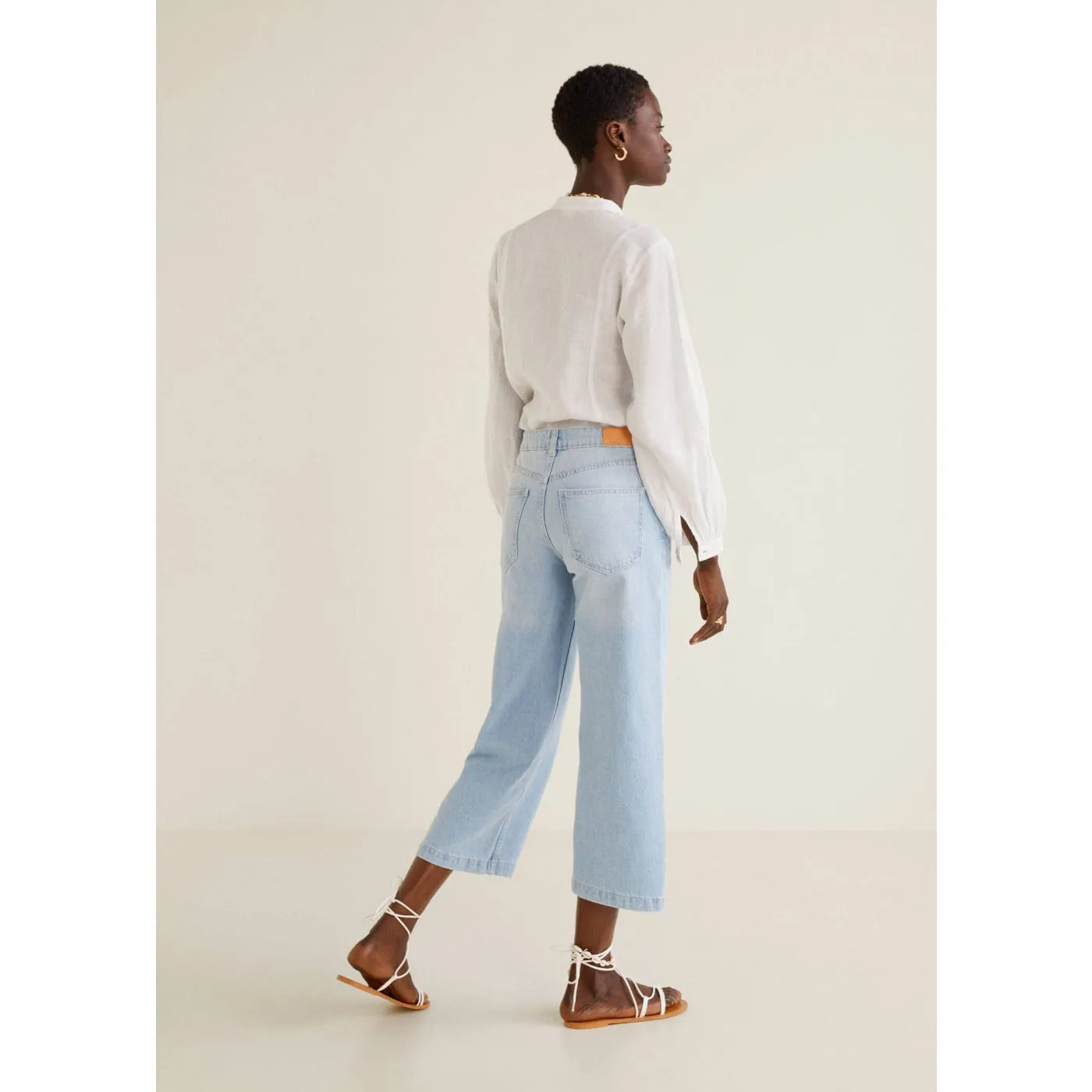 MNG Light Blue Culotte relaxed jeans