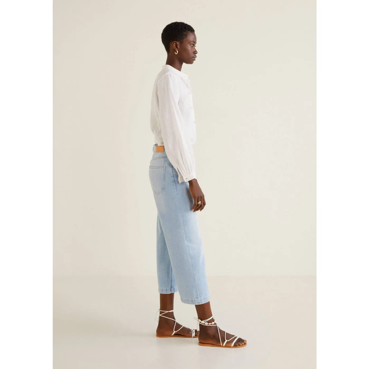 MNG Light Blue Culotte relaxed jeans