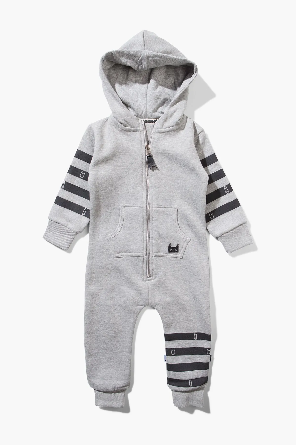 Munster Kids Cruz All In One Baby Boys Jumpsuit - Grey Marle (Size 6/12M left)