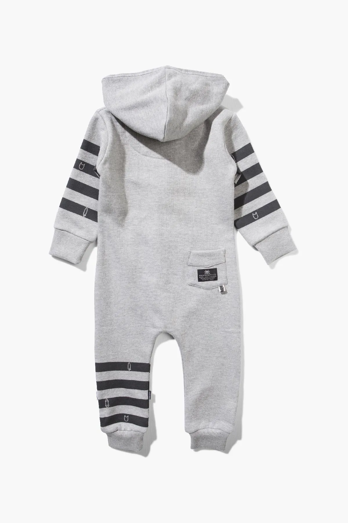 Munster Kids Cruz All In One Baby Boys Jumpsuit - Grey Marle (Size 6/12M left)