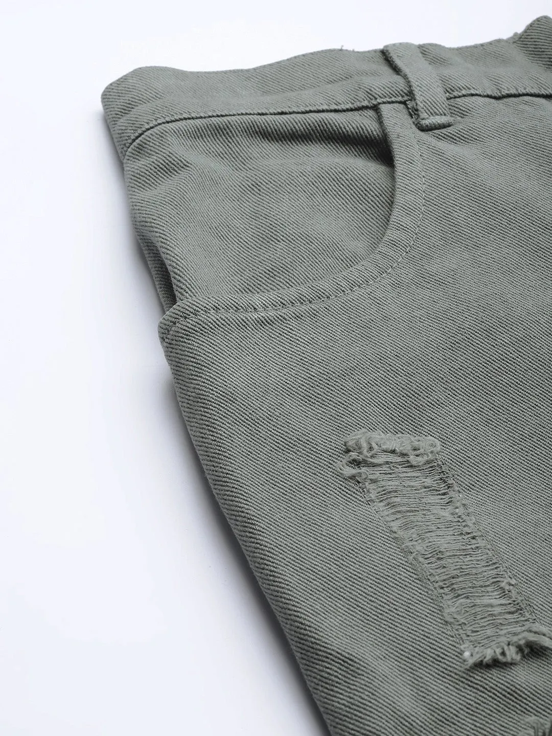 Olive Vintage Distress Jeans