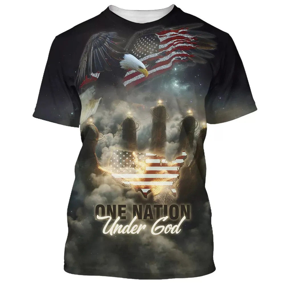 One Nation Under God American 3d All Over Print Shirt - Christian 3d Shirts For Men Women