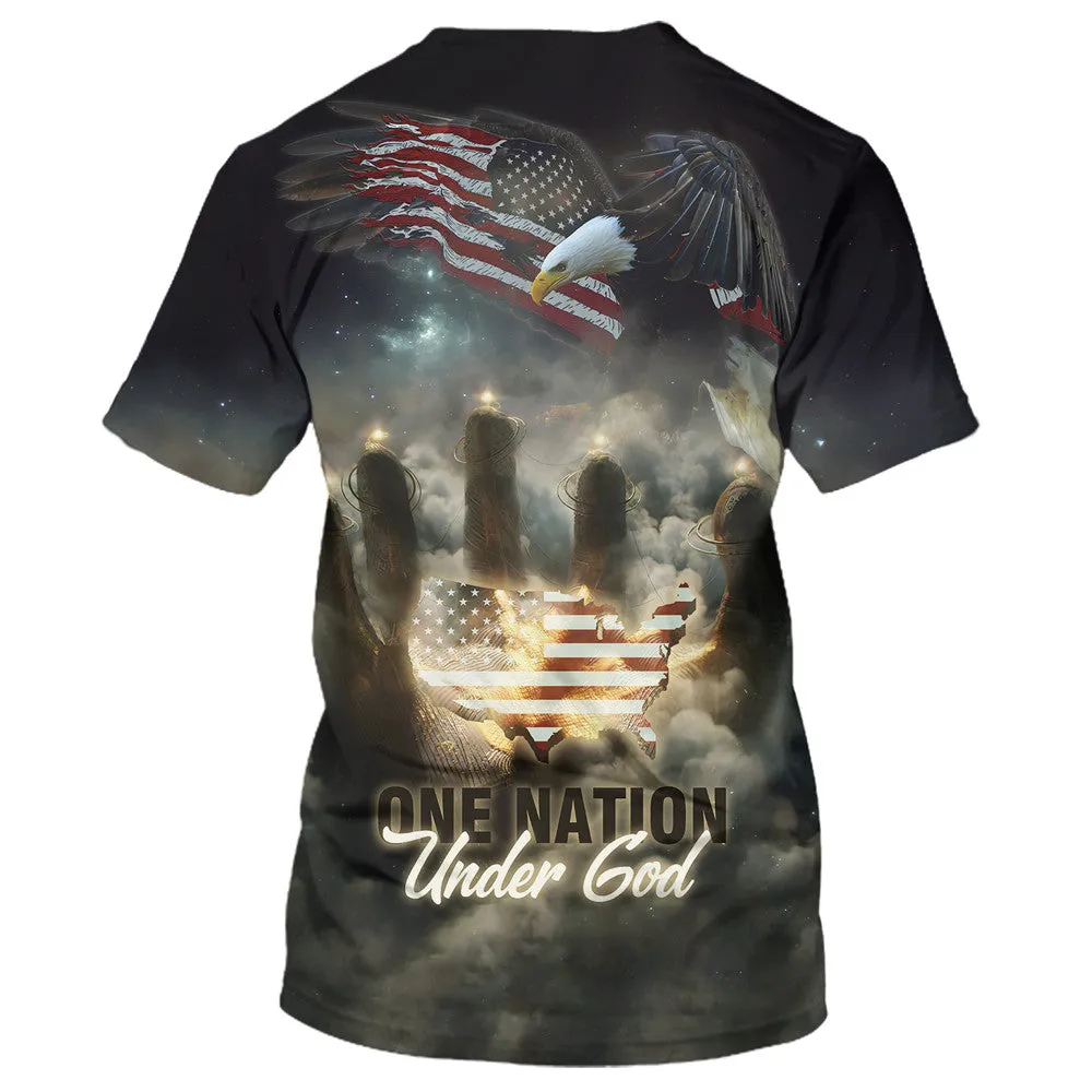 One Nation Under God American 3d All Over Print Shirt - Christian 3d Shirts For Men Women