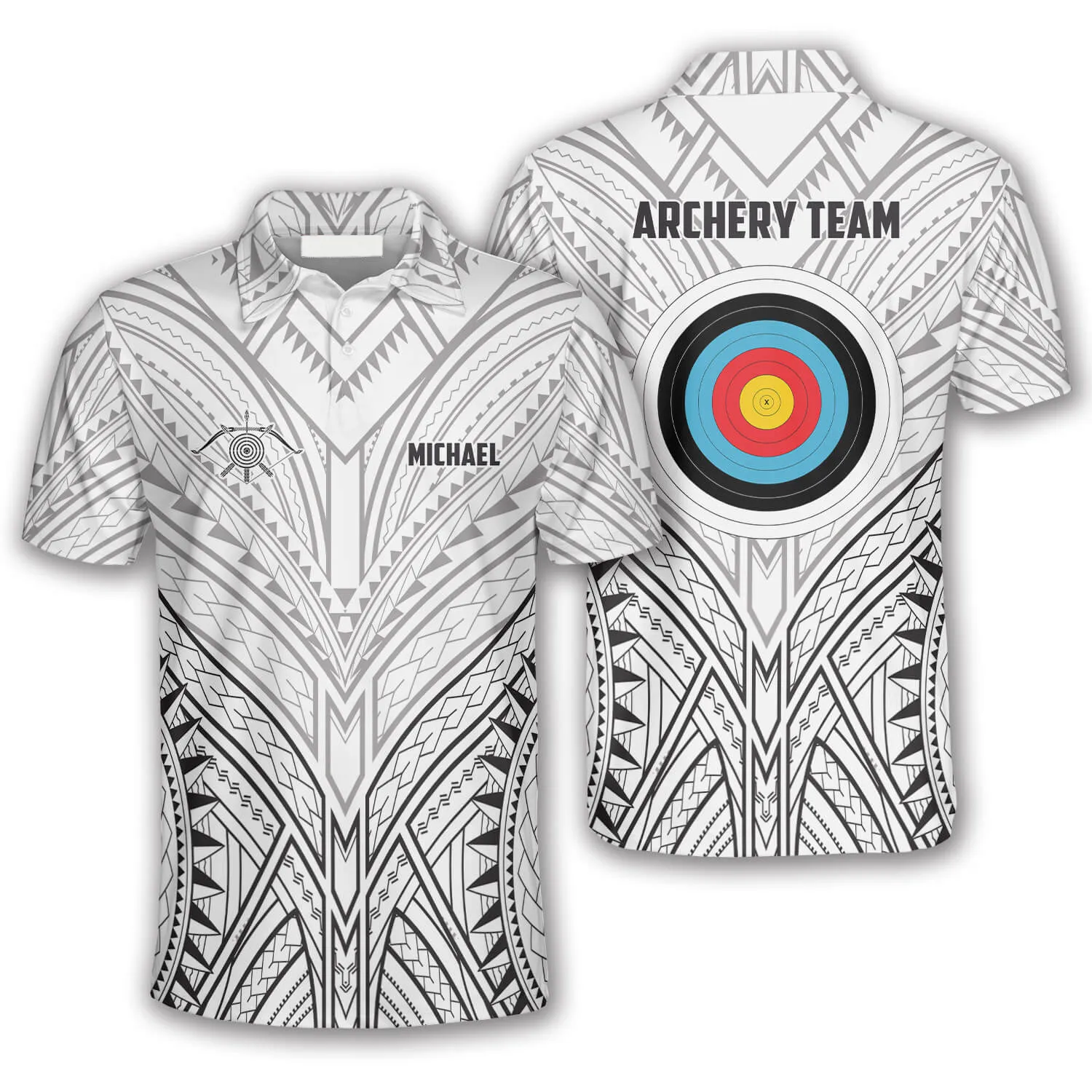 Personalized Archery Target White Tribal Custom Archery Shirts For Men, Gift for Team Archery Shirt