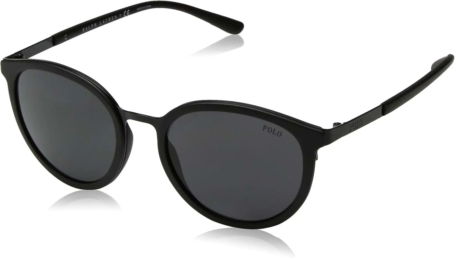 Polo Ralph Lauren Men's Metal Man Sunglass 0PH3104 Round Sunglasses, BLACK, 50 mm