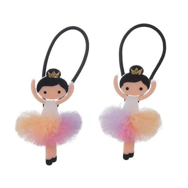 Ponytail Holders Set | Ballerina Rainbow Tutu |  Lilies & Roses NY