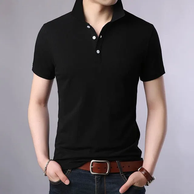 Pure Cotton Solid Color Polo Shirts